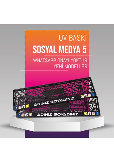 Sosyal Medya 5 Plakalık, 2 Adet Premium Uv Baskı, Plakalıkhane