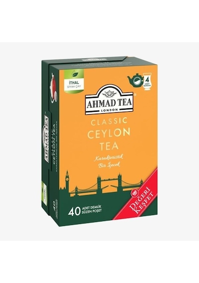 Ahmad Tea 40'lı Klasik Ceylon Tea Demlik Poşet Çay 80 G