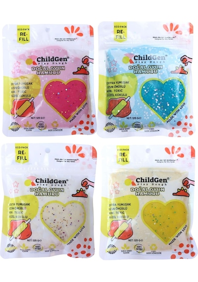 Childgen 4'lü Simli Kartuş Oyun Hamuru Seti