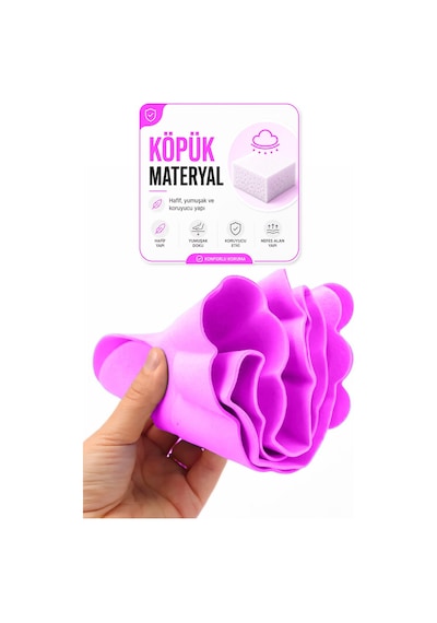 Ayarlanabilir Bebek Banyo Şapkası Yenidoğan Duş Bonesi Göz Kulak Koruyucu 28 CM Pembe
