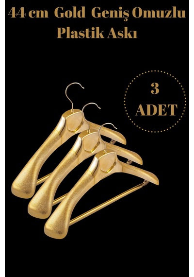 Ceket Askısı Gold Plastik Kıyafet Takım Elbise Askısı 3 Adet Diğer