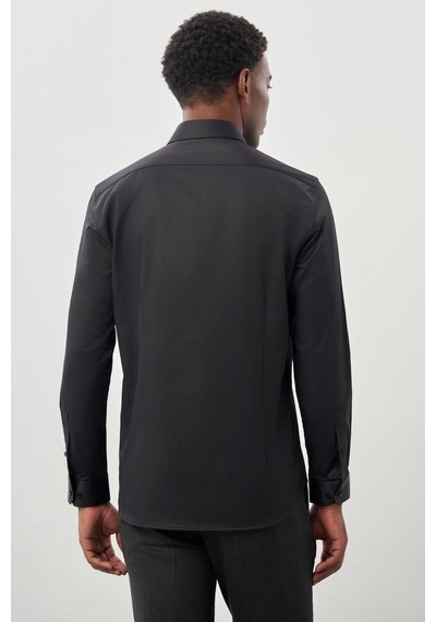 İmza Siyah Uzun Kollu Sert Yaka Cepsiz Pamuklu Likralı Klasik Slim Fit Dar Kesim Gömlek 1004245234 Siyah İmza Siyah Uzun Kollu Sert Yaka Cepsiz Pamuklu Likralı Klasik Slim Fit Dar Kesim Gömlek 1004245234 Siyah