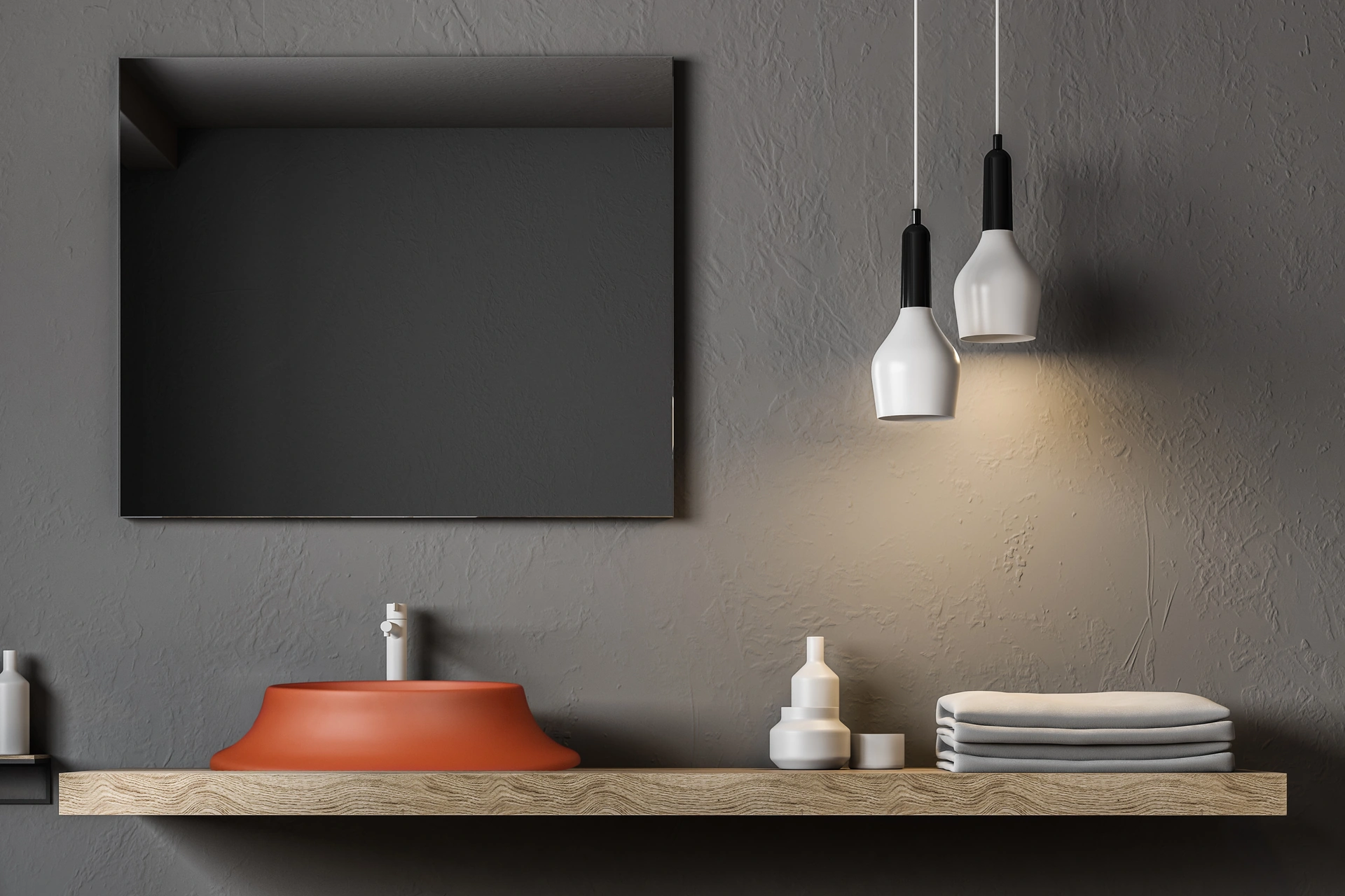Pearl Volcano Matt Brick Solid Lavabo Kızıl