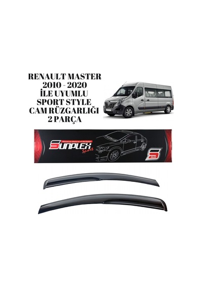Renault Master 2010 2011 2012 2013 2014 2015 2016 2017 2018 2019 2020 İle Uyumlu Sport Style Cam Rüzgarlığı 2 Parça Sunplex 2 Adet