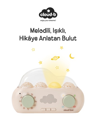 Cloud-b Senkronize Işık Projeksiyonlu Hikaye Anlatıcı Uyku Arkadaşı 22,5x5,5x14,5 Cm