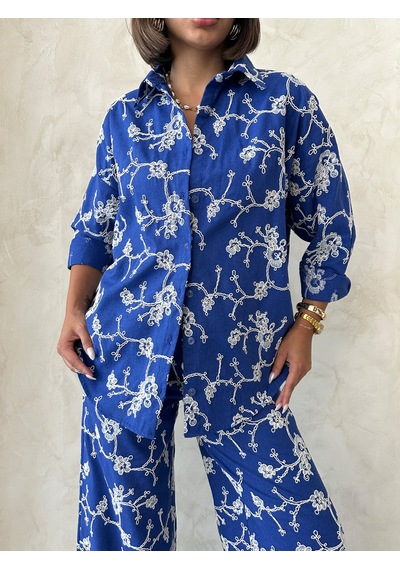 Verymoda Nakışlı Gömlek F1951 Saks