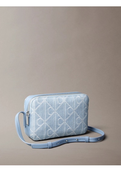 Calvin Klein Amblemli Tamamı Baskılı Denim Kamera Kadın Mavi Çapraz Çanta Lv04f3430g-ybz