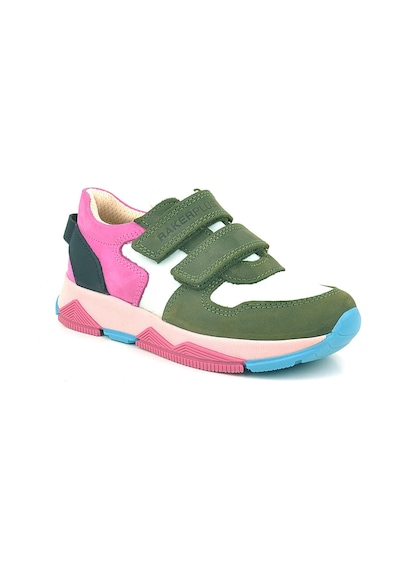 Rakerplus Hakiki Deri Yeşil Pembe Çocuk Sneakers Spor Ayakkabı Yeşil