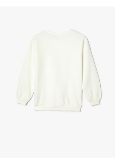 Koton Sweat Powerpuff Girls Baskılı Lisanslı Uzun Kollu Bisiklet Yaka Şardonlu Ekru 5wkg10432ak Ekru