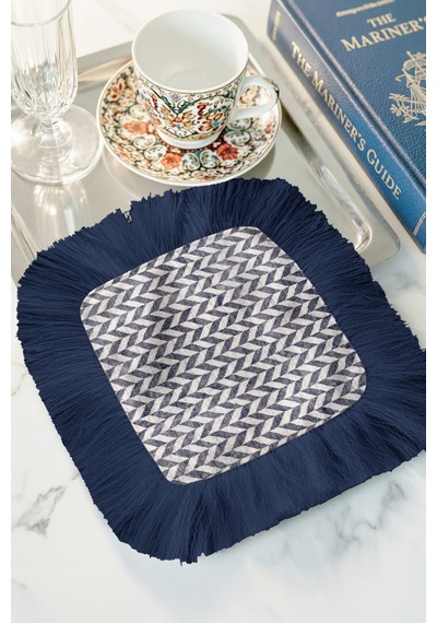 Zigzag Lüks Saçaklı Sunum Peçetesi - Geometrik Chic Modern Lacivert Desenli Kahve Sunum Mendili Okyanus Gök Mavisi Zigzag Lüks Saçaklı Sunum Peçetesi - Geometrik Chic Modern Lacivert Desenli Kahve Sunum Mendili Okyanus Gök Mavisi