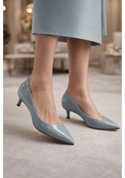 Firibu Kadın Ice Blue Rugan Fındık Topuk 4cm Kısa Topuklu Şık Günlük Zarif Stiletto Ayakkabı Glacier Blue Firibu Kadın Ice Blue Rugan Fındık Topuk 4cm Kısa Topuklu Şık Günlük Zarif Stiletto Ayakkabı Glacier Blue