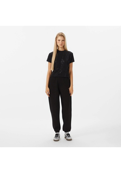 Guess W4bı26j1314 Ss Mock Neck All Ove Kadın Tişört Siyah