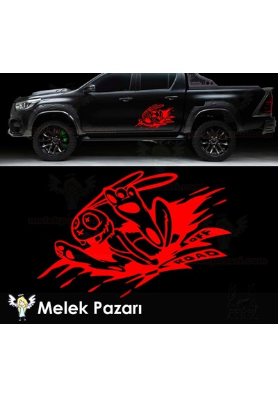 Yaralı Tavşan Off Road Sticker, Off Road Çıkartma