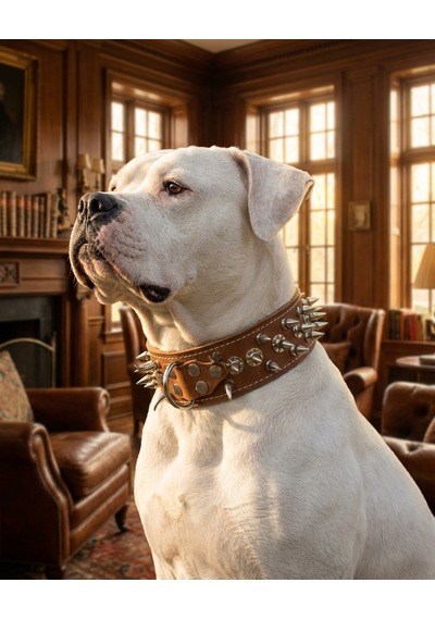 Deri Köpek Koruma Tasması Kahve