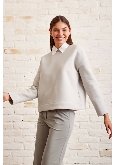 Never More Bisiklet Yaka Oversize Sweatshirt Mavi