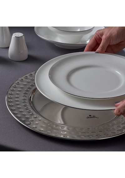 Jumbo Laurel Platin 55 Parça 12 Kişilik Yemek Takımı Platin