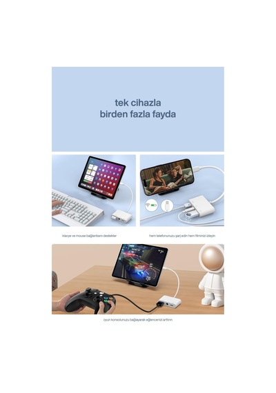 Usb 2.0 Lightning Otg Dönüştürücü - Apple Uyumlu iPhone Tak Çalıştır Adaptör