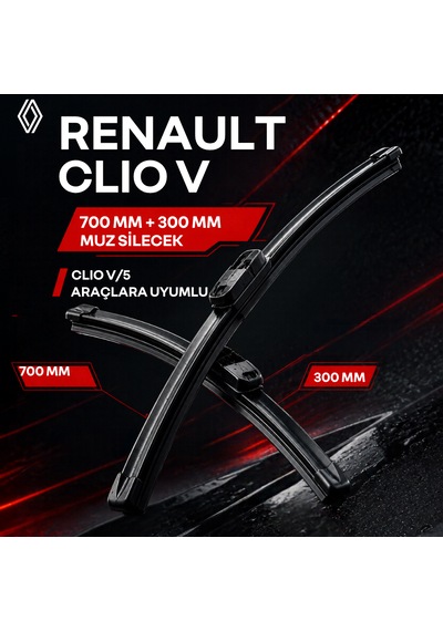 Renault Clio 5 Clio V Uyumlu Muz Silecek Takımı - 700 Mm / 300 Mm Sürücü + Yolcu