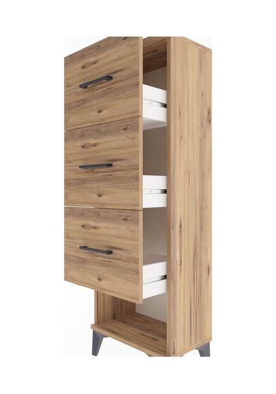 Arges Dolap 3 Çekmeceli 44x30x134 Çam-çam Atlas Çam