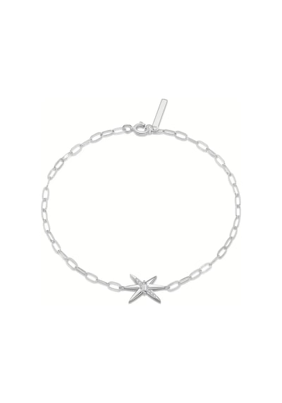 Brezza Lusso Jewelry Yıldız Figürlü 925 Ayar Zirkon Taşlı Zincir Kadın Gümüş Bileklik Gümüş