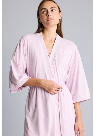 Defacto Ultra Yumuşak Regular Fıt Wrap Yaka Softshell Sabahlık H1279ax26smpr336 Mor-pr336