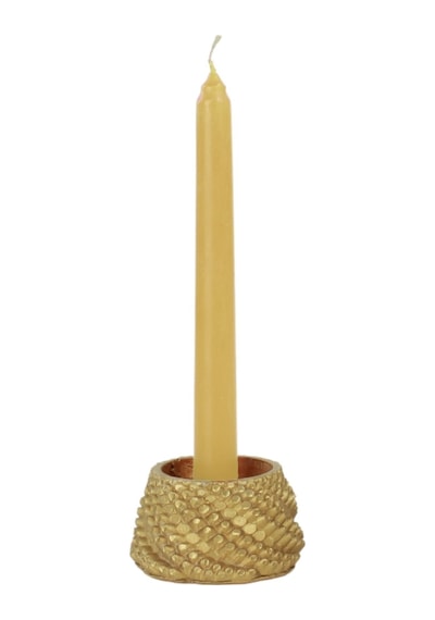 Mumluk Şamdan Tealight Ve İnce Mum Uyumlu Ejderha Yumurtası Model - Altın