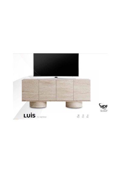 Luis Mdf Tv Ünitesi Beyaz - Ceviz Luis Mdf Tv Ünitesi Beyaz - Ceviz