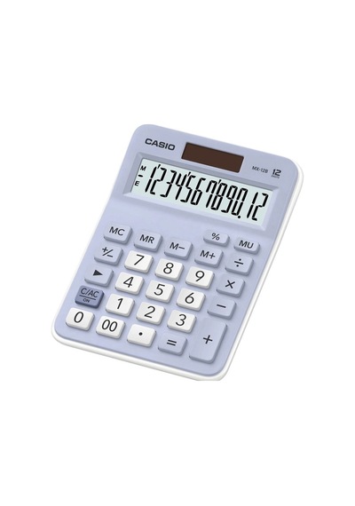 Casio Hesap Makinesi Masaüstü 12 Hane Açık Mavi Mx-12b-lb Çok Renkli