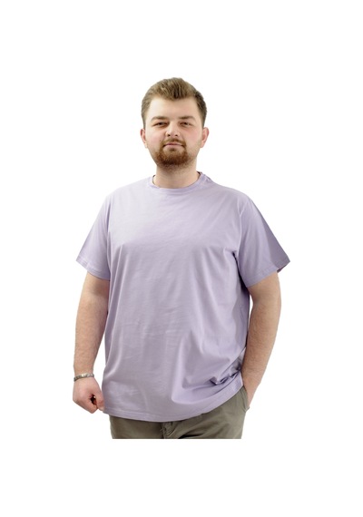 Mode Xl Büyük Beden Erkek T-shirt Bisiklet Yaka Basic 20031 Lila Lila