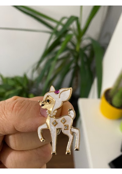 Baykuş, Kedi, Kuş, At, Geyik, Kurbağa, Arı, Ördek, Filamingo, Yaka İğnesi, Kadın Broşları Geyik