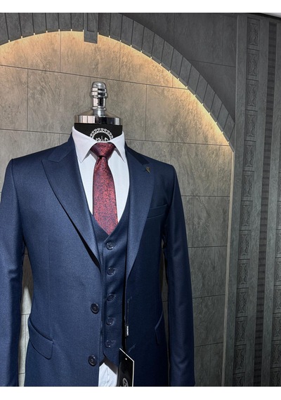 Dupont Classics Dupont Erkek Slim Fit 6 Drop Filafil Viskon Sivri Yaka Çift Yırtmaç Yelekli Takım Elbise Lacivert Dupont Classics Dupont Erkek Slim Fit 6 Drop Filafil Viskon Sivri Yaka Çift Yırtmaç Yelekli Takım Elbise Lacivert