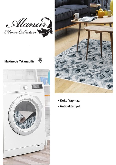Dekoreko Kaymaz Taban Djt Salon Halısı Trend Iskandinav F5136 Mavi