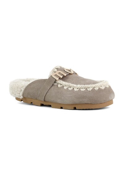 Terlik/ Panduf Ev Kadın Mu.fw431000a Elgry Mou Wınter Bıo Slıde - Logo Elephant Grey Elephant Grey Gri