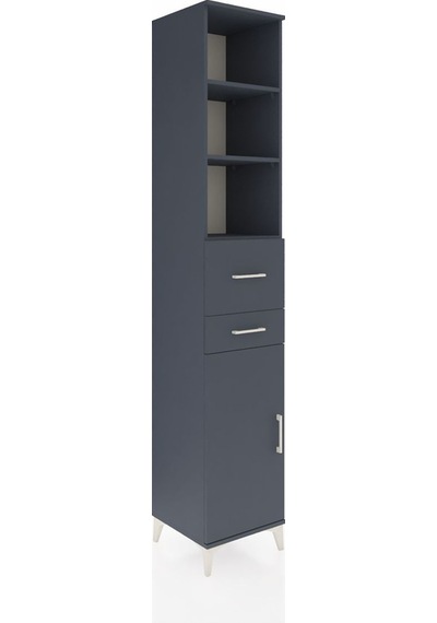 Hyperion Dolap 4 Raflı 2 Çekmeceli Tek Kapaklı 44x44x243 Antrasit-antrasit Antrasit