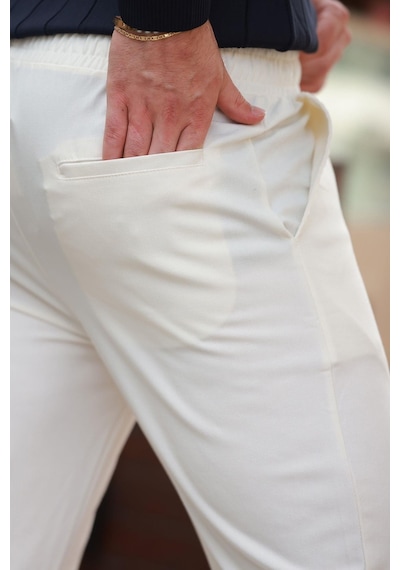 Madmext Beyaz Relaxed Erkek Pantolon 6510