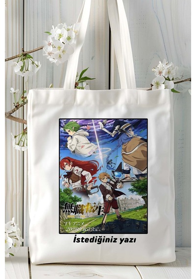 Art Hediye Mushoku Tensei: Isekai Ittara Honki Dasu Baskılı Bez Omuz Çantası Kişiye Özel Model 3 Çok Renkli