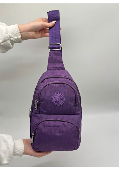 Su Geçirmez Kumaş Mor Unisex Body Bag Çapraz Omuz Çantası Mor