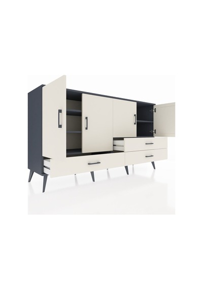 Hyperion Konsol 5 Raflı 3 Çekmeceli 4 Kapaklı 176x44x99 Antrasit- Antrasit-aytaşı Hyperion Konsol 5 Raflı 3 Çekmeceli 4 Kapaklı 176x44x99 Antrasit- Antrasit-aytaşı