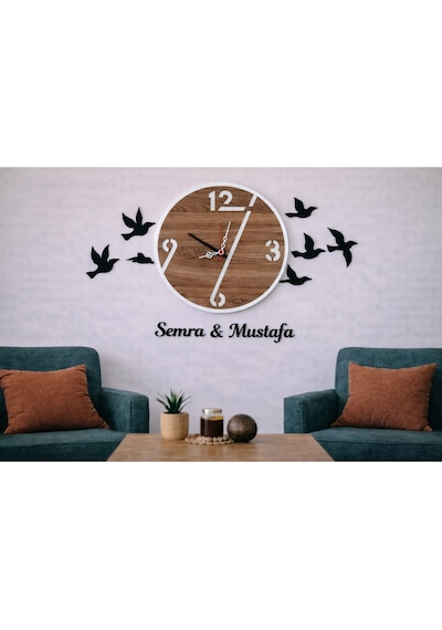 Duvar Saati 40 Cm Kuşlar 8 Adettir No 1018 Çok Renkli