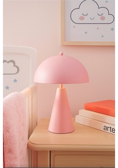 Metal Pembe Abajur Çalışma Bebek Odası Modern Dekoratif Masa Lamb