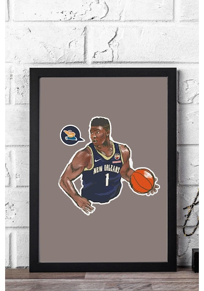 Zion Williamson Çerçeveli Tablo - Basketbol Nba Posteri Tablo