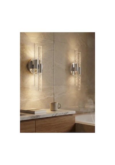 Bubbleflux Dubble Small 31 Cm Modern Tasarım Led Aplik - Duvar Lambası - Gümüş - Pilli - Günışığı Gümüş Pilli
