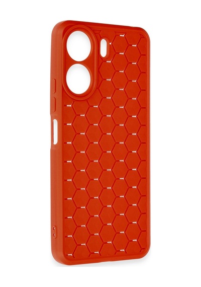 Xiaomi Redmi 13c Uyumlu Kılıf Petek Silikon Kapak - Kırmızı