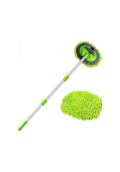 Ayrex Alüminyum Gövdeli Teleskopik Araç Yıkama Mopu Uzayabilir Saplı Mikrofiber Mop, Yedek Bezli, Çıkarılabilir Diğer