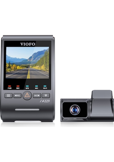 Viofo A329T 2 Kameralı Ön+Telefoto 4K 60FPS+2K Wi-Fi 6 HDR Sony STARVIS 2 Sensör GPS'li SSD Destekli Araç Kamerası