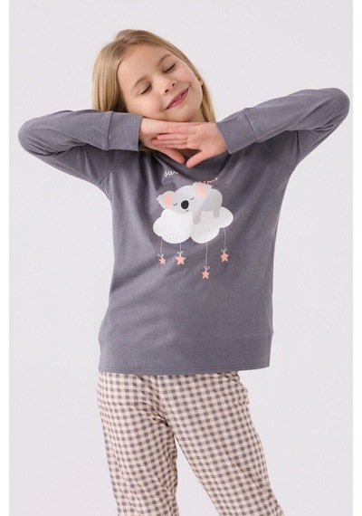 Arnetta Kız Çocuk Antrasit Pijama Takımı Antrasit