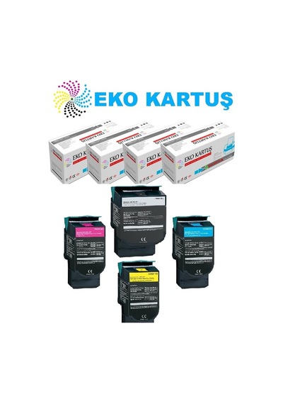Lexmark X548de Uyumlu, Toner C540/c544 Set 4 Renk