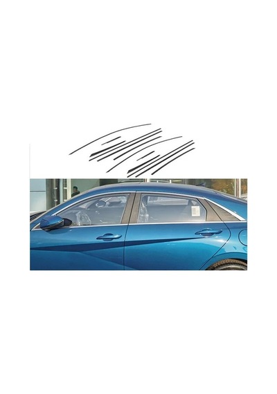 Hyundai Uyumlu Elantra 2021- Cam Çerçevesi Paslanmaz Çelik