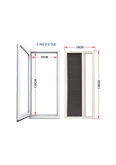 Plise Akordiyon Pencere Sineklik 0-70 X 0-140