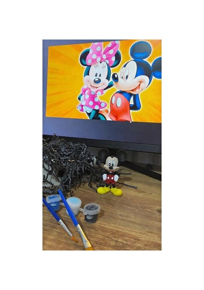 Mickey Mouse Boyama Seti 3 Renk Boya Ve Fırça Çocuklara Ve Sevdiklere Özel